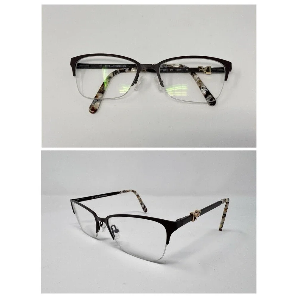Diane von Furstenberg DVF8056 Eyeglass Frames Only Brown Gold 210 52-17-135